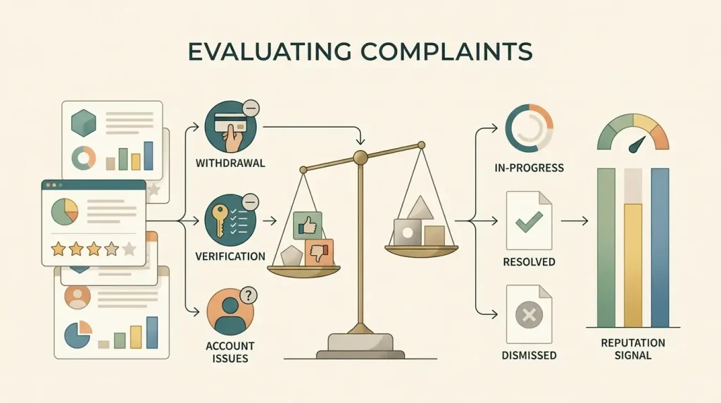 Illustration representing complaint signals and reputation analysis